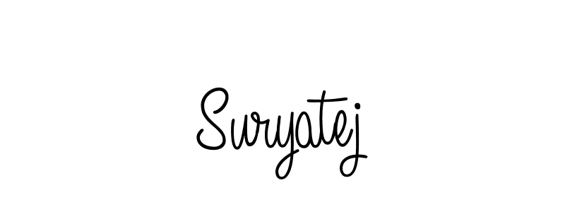 Create a beautiful signature design for name Suryatej. With this signature (Angelique-Rose-font-FFP) fonts, you can make a handwritten signature for free. Suryatej signature style 5 images and pictures png