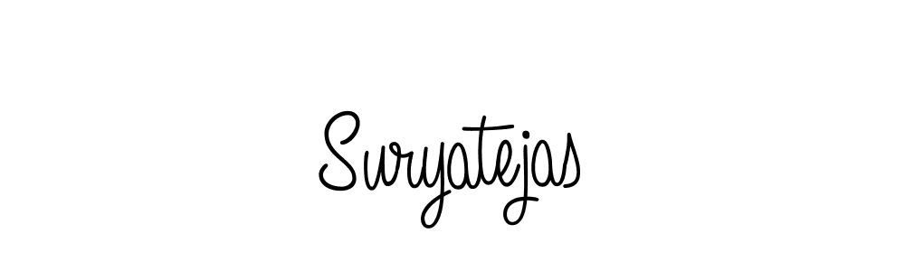 Use a signature maker to create a handwritten signature online. With this signature software, you can design (Angelique-Rose-font-FFP) your own signature for name Suryatejas. Suryatejas signature style 5 images and pictures png