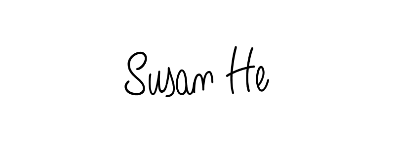 You should practise on your own different ways (Angelique-Rose-font-FFP) to write your name (Susan He) in signature. don't let someone else do it for you. Susan He signature style 5 images and pictures png