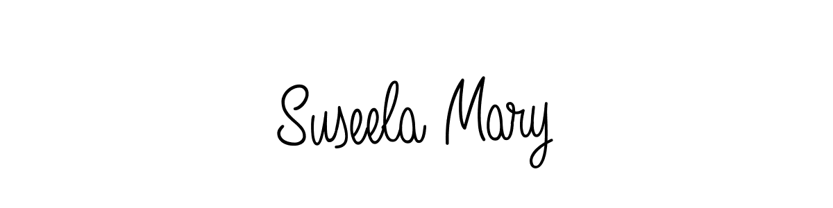 You should practise on your own different ways (Angelique-Rose-font-FFP) to write your name (Suseela Mary) in signature. don't let someone else do it for you. Suseela Mary signature style 5 images and pictures png
