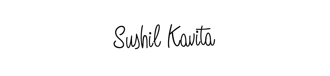 Use a signature maker to create a handwritten signature online. With this signature software, you can design (Angelique-Rose-font-FFP) your own signature for name Sushil Kavita. Sushil Kavita signature style 5 images and pictures png