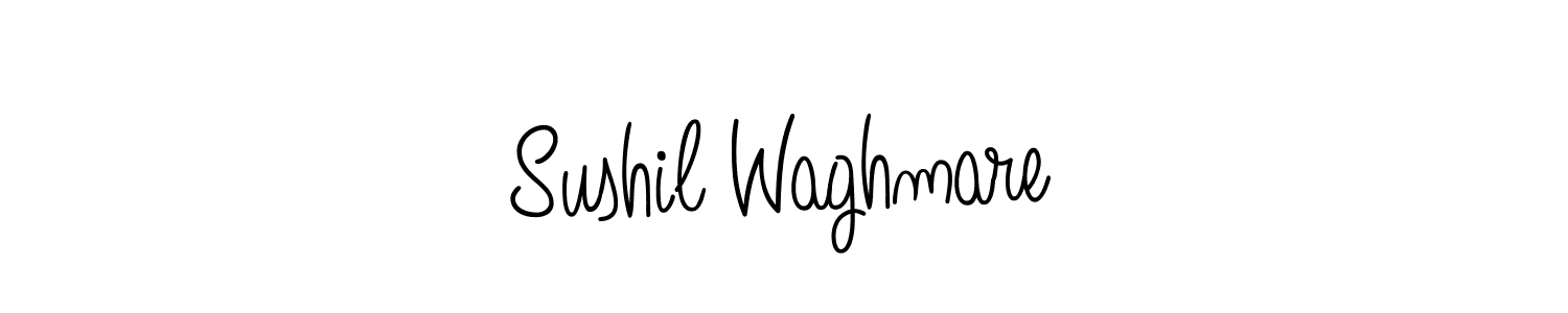 The best way (Angelique-Rose-font-FFP) to make a short signature is to pick only two or three words in your name. The name Sushil Waghmare include a total of six letters. For converting this name. Sushil Waghmare signature style 5 images and pictures png