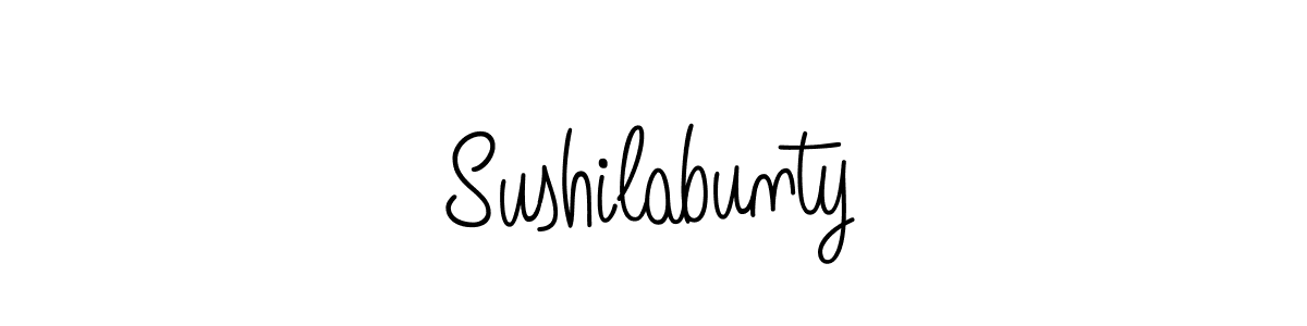 You should practise on your own different ways (Angelique-Rose-font-FFP) to write your name (Sushilabunty) in signature. don't let someone else do it for you. Sushilabunty signature style 5 images and pictures png