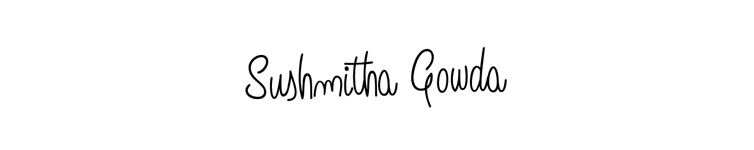 You should practise on your own different ways (Angelique-Rose-font-FFP) to write your name (Sushmitha Gowda) in signature. don't let someone else do it for you. Sushmitha Gowda signature style 5 images and pictures png