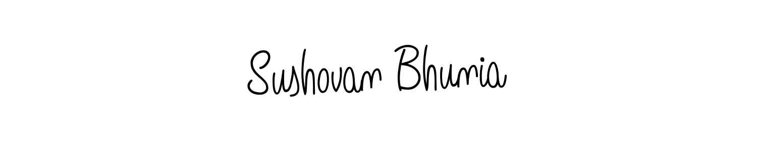 You should practise on your own different ways (Angelique-Rose-font-FFP) to write your name (Sushovan Bhunia) in signature. don't let someone else do it for you. Sushovan Bhunia signature style 5 images and pictures png