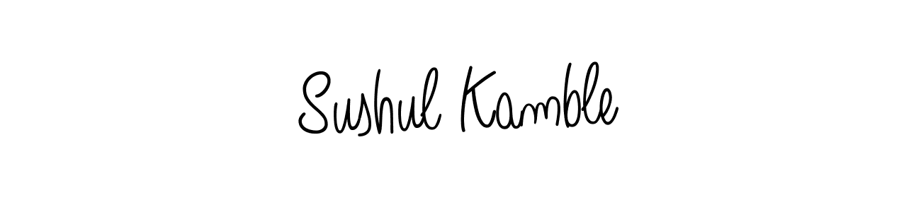 You should practise on your own different ways (Angelique-Rose-font-FFP) to write your name (Sushul Kamble) in signature. don't let someone else do it for you. Sushul Kamble signature style 5 images and pictures png