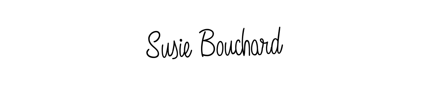 You should practise on your own different ways (Angelique-Rose-font-FFP) to write your name (Susie Bouchard) in signature. don't let someone else do it for you. Susie Bouchard signature style 5 images and pictures png
