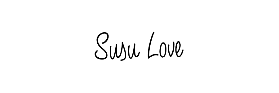 Make a beautiful signature design for name Susu Love. With this signature (Angelique-Rose-font-FFP) style, you can create a handwritten signature for free. Susu Love signature style 5 images and pictures png