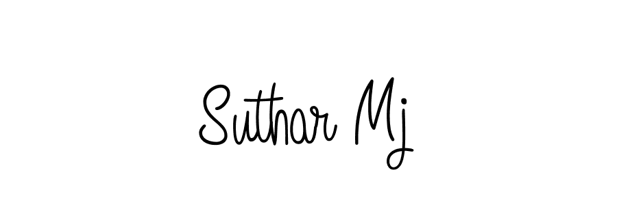The best way (Angelique-Rose-font-FFP) to make a short signature is to pick only two or three words in your name. The name Suthar Mj include a total of six letters. For converting this name. Suthar Mj signature style 5 images and pictures png
