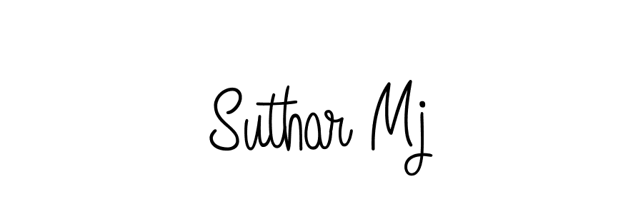 Use a signature maker to create a handwritten signature online. With this signature software, you can design (Angelique-Rose-font-FFP) your own signature for name Suthar Mj. Suthar Mj signature style 5 images and pictures png