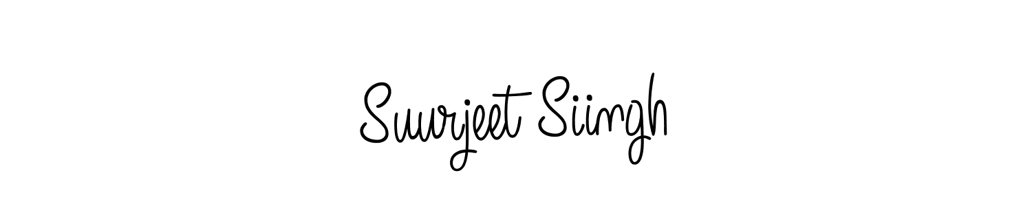 You should practise on your own different ways (Angelique-Rose-font-FFP) to write your name (Suurjeet Siingh) in signature. don't let someone else do it for you. Suurjeet Siingh signature style 5 images and pictures png