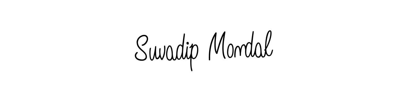 The best way (Angelique-Rose-font-FFP) to make a short signature is to pick only two or three words in your name. The name Suvadip Mondal include a total of six letters. For converting this name. Suvadip Mondal signature style 5 images and pictures png