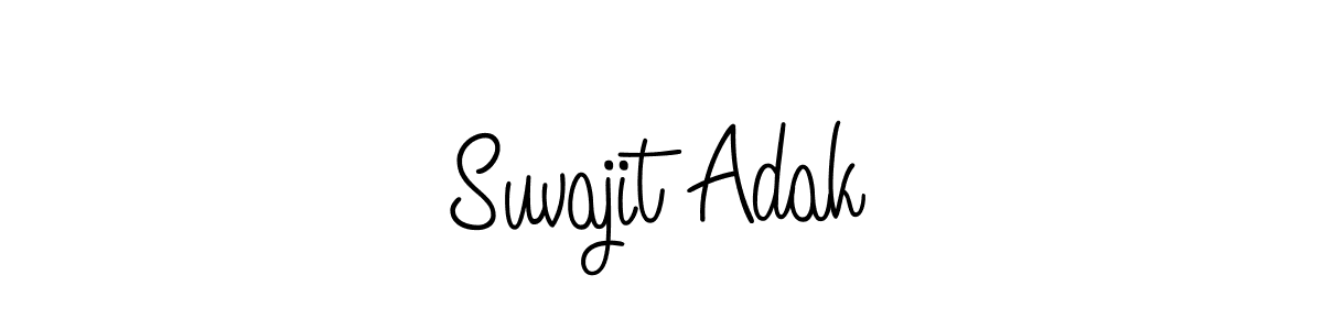 You should practise on your own different ways (Angelique-Rose-font-FFP) to write your name (Suvajit Adak) in signature. don't let someone else do it for you. Suvajit Adak signature style 5 images and pictures png