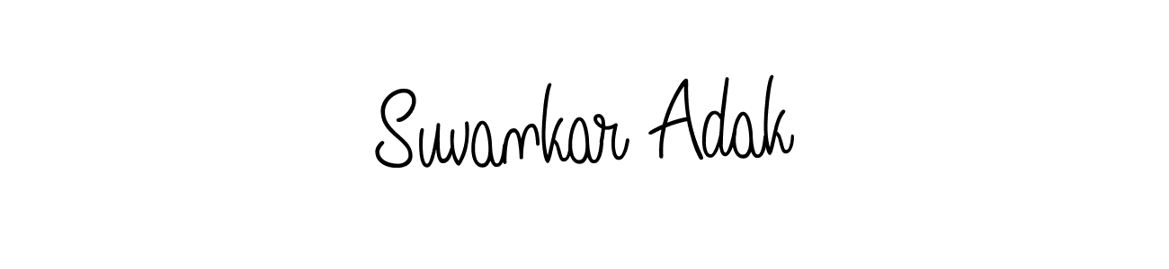 Use a signature maker to create a handwritten signature online. With this signature software, you can design (Angelique-Rose-font-FFP) your own signature for name Suvankar Adak. Suvankar Adak signature style 5 images and pictures png