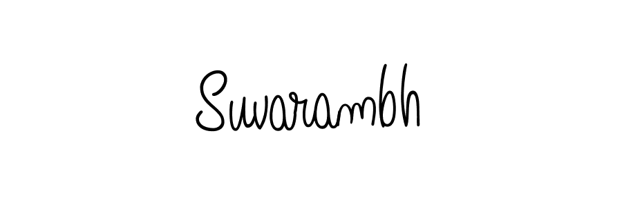 Make a beautiful signature design for name Suvarambh. With this signature (Angelique-Rose-font-FFP) style, you can create a handwritten signature for free. Suvarambh signature style 5 images and pictures png