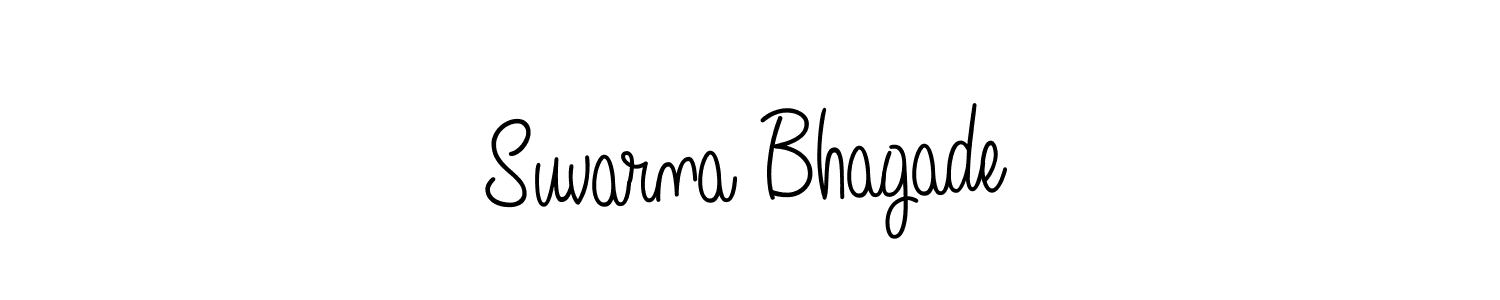 The best way (Angelique-Rose-font-FFP) to make a short signature is to pick only two or three words in your name. The name Suvarna Bhagade include a total of six letters. For converting this name. Suvarna Bhagade signature style 5 images and pictures png