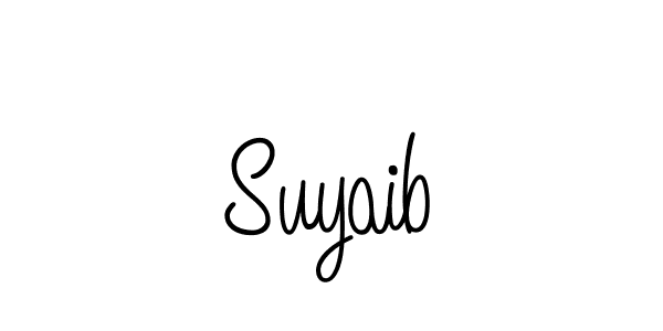 Use a signature maker to create a handwritten signature online. With this signature software, you can design (Angelique-Rose-font-FFP) your own signature for name Suyaib. Suyaib signature style 5 images and pictures png
