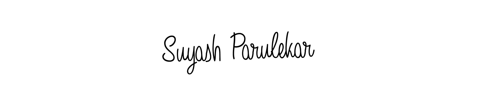 The best way (Angelique-Rose-font-FFP) to make a short signature is to pick only two or three words in your name. The name Suyash Parulekar include a total of six letters. For converting this name. Suyash Parulekar signature style 5 images and pictures png