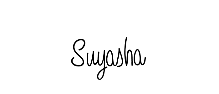 How to make Suyasha name signature. Use Angelique-Rose-font-FFP style for creating short signs online. This is the latest handwritten sign. Suyasha signature style 5 images and pictures png