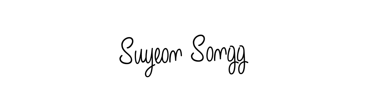 You should practise on your own different ways (Angelique-Rose-font-FFP) to write your name (Suyeon Songg) in signature. don't let someone else do it for you. Suyeon Songg signature style 5 images and pictures png