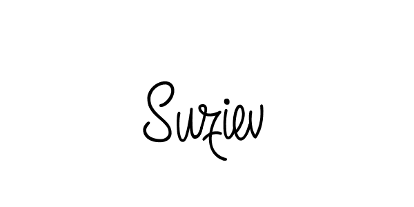 You should practise on your own different ways (Angelique-Rose-font-FFP) to write your name (Suziev) in signature. don't let someone else do it for you. Suziev signature style 5 images and pictures png