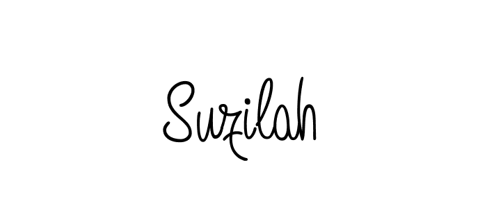 Use a signature maker to create a handwritten signature online. With this signature software, you can design (Angelique-Rose-font-FFP) your own signature for name Suzilah. Suzilah signature style 5 images and pictures png