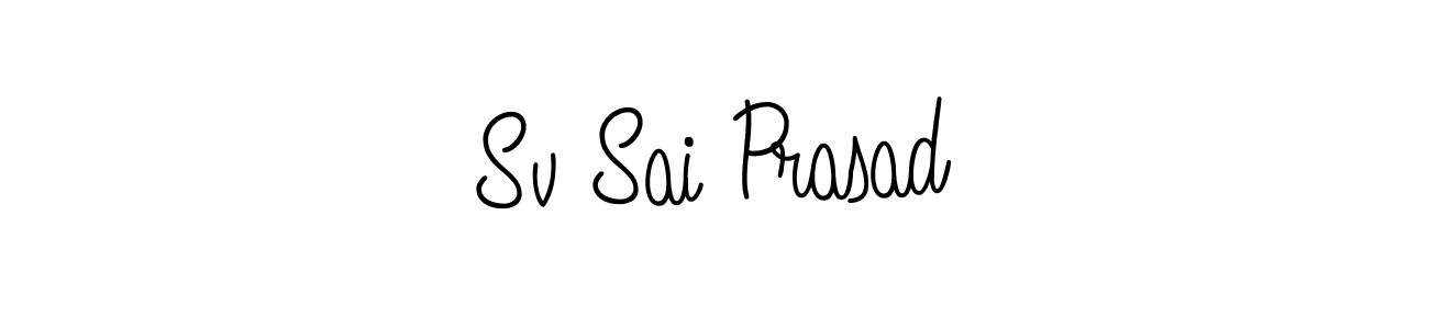Make a beautiful signature design for name Sv Sai Prasad. With this signature (Angelique-Rose-font-FFP) style, you can create a handwritten signature for free. Sv Sai Prasad signature style 5 images and pictures png
