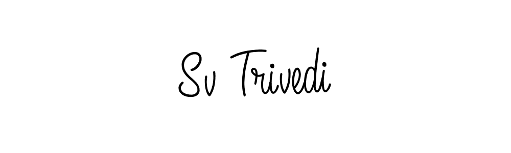 How to make Sv Trivedi name signature. Use Angelique-Rose-font-FFP style for creating short signs online. This is the latest handwritten sign. Sv Trivedi signature style 5 images and pictures png