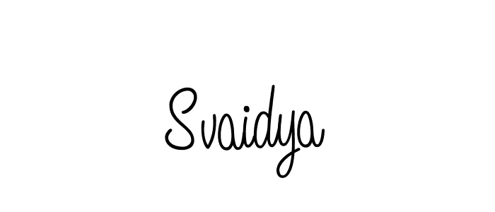 You should practise on your own different ways (Angelique-Rose-font-FFP) to write your name (Svaidya) in signature. don't let someone else do it for you. Svaidya signature style 5 images and pictures png
