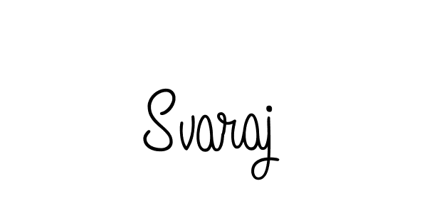 You should practise on your own different ways (Angelique-Rose-font-FFP) to write your name (Svaraj) in signature. don't let someone else do it for you. Svaraj signature style 5 images and pictures png