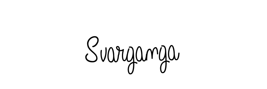 Make a beautiful signature design for name Svarganga. With this signature (Angelique-Rose-font-FFP) style, you can create a handwritten signature for free. Svarganga signature style 5 images and pictures png