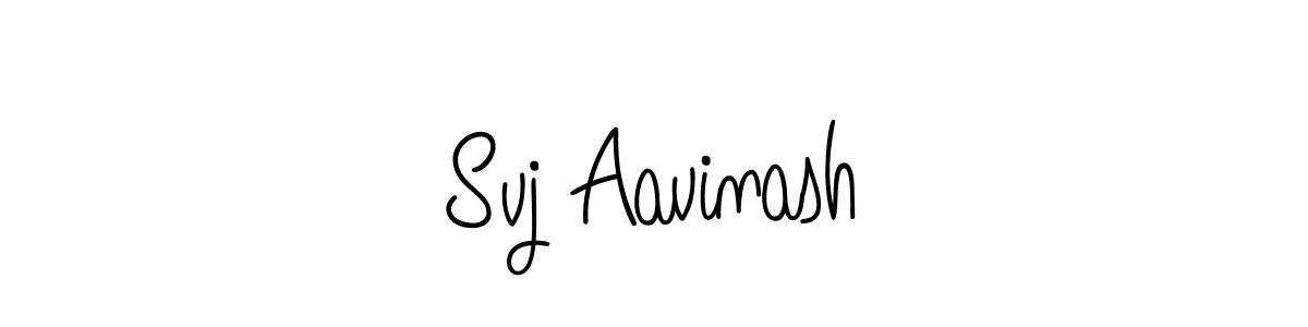 Use a signature maker to create a handwritten signature online. With this signature software, you can design (Angelique-Rose-font-FFP) your own signature for name Svj Aavinash. Svj Aavinash signature style 5 images and pictures png