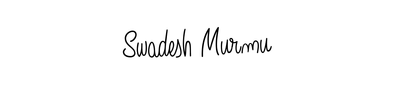 How to make Swadesh Murmu name signature. Use Angelique-Rose-font-FFP style for creating short signs online. This is the latest handwritten sign. Swadesh Murmu signature style 5 images and pictures png