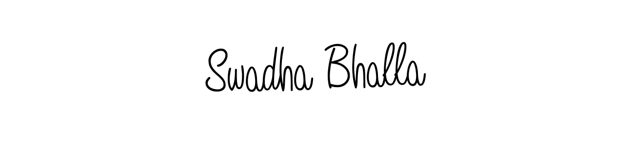 Use a signature maker to create a handwritten signature online. With this signature software, you can design (Angelique-Rose-font-FFP) your own signature for name Swadha Bhalla. Swadha Bhalla signature style 5 images and pictures png