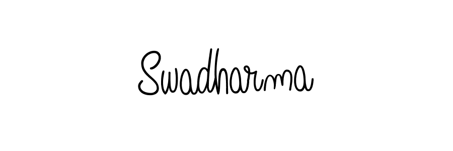 You should practise on your own different ways (Angelique-Rose-font-FFP) to write your name (Swadharma) in signature. don't let someone else do it for you. Swadharma signature style 5 images and pictures png