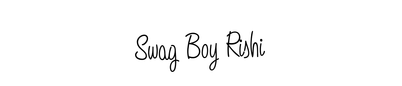 Make a beautiful signature design for name Swag Boy Rishi. With this signature (Angelique-Rose-font-FFP) style, you can create a handwritten signature for free. Swag Boy Rishi signature style 5 images and pictures png