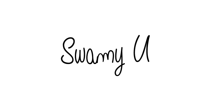 Design your own signature with our free online signature maker. With this signature software, you can create a handwritten (Angelique-Rose-font-FFP) signature for name Swamy U. Swamy U signature style 5 images and pictures png