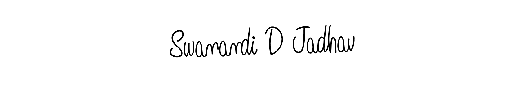 Design your own signature with our free online signature maker. With this signature software, you can create a handwritten (Angelique-Rose-font-FFP) signature for name Swanandi D Jadhav. Swanandi D Jadhav signature style 5 images and pictures png