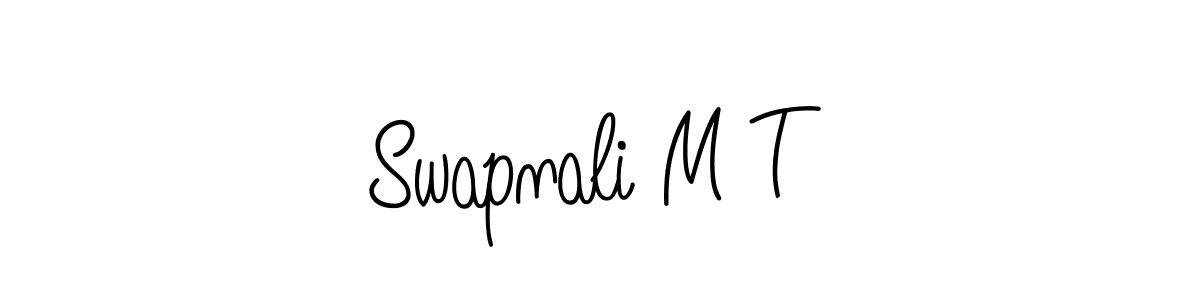 Use a signature maker to create a handwritten signature online. With this signature software, you can design (Angelique-Rose-font-FFP) your own signature for name Swapnali M T. Swapnali M T signature style 5 images and pictures png