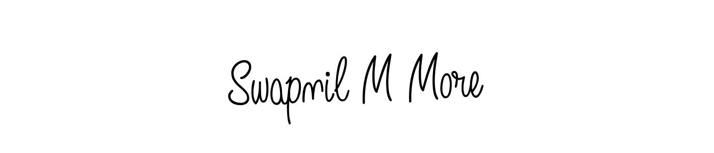 The best way (Angelique-Rose-font-FFP) to make a short signature is to pick only two or three words in your name. The name Swapnil M More include a total of six letters. For converting this name. Swapnil M More signature style 5 images and pictures png