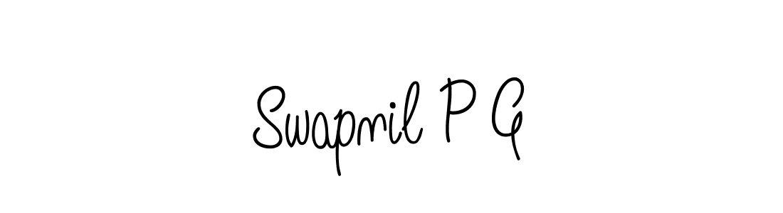 How to make Swapnil P G name signature. Use Angelique-Rose-font-FFP style for creating short signs online. This is the latest handwritten sign. Swapnil P G signature style 5 images and pictures png