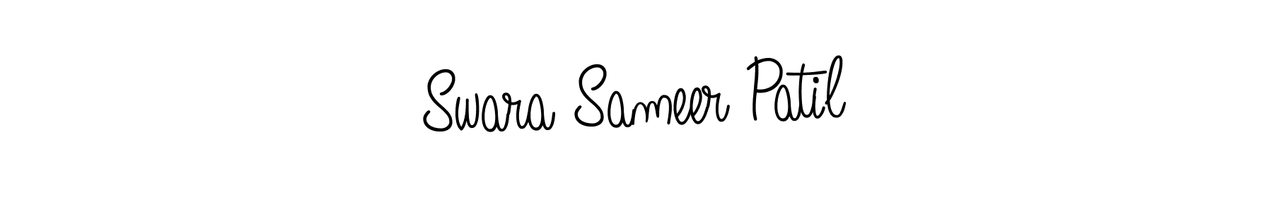 The best way (Angelique-Rose-font-FFP) to make a short signature is to pick only two or three words in your name. The name Swara Sameer Patil include a total of six letters. For converting this name. Swara Sameer Patil signature style 5 images and pictures png