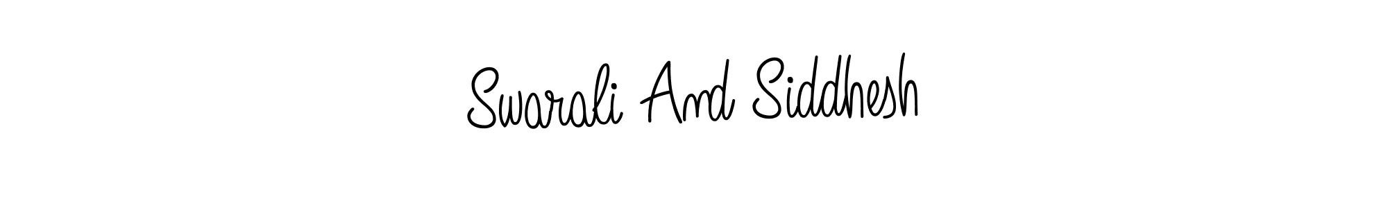 Make a beautiful signature design for name Swarali And Siddhesh. With this signature (Angelique-Rose-font-FFP) style, you can create a handwritten signature for free. Swarali And Siddhesh signature style 5 images and pictures png