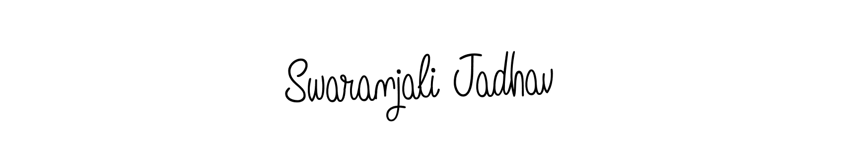 How to make Swaranjali Jadhav name signature. Use Angelique-Rose-font-FFP style for creating short signs online. This is the latest handwritten sign. Swaranjali Jadhav signature style 5 images and pictures png