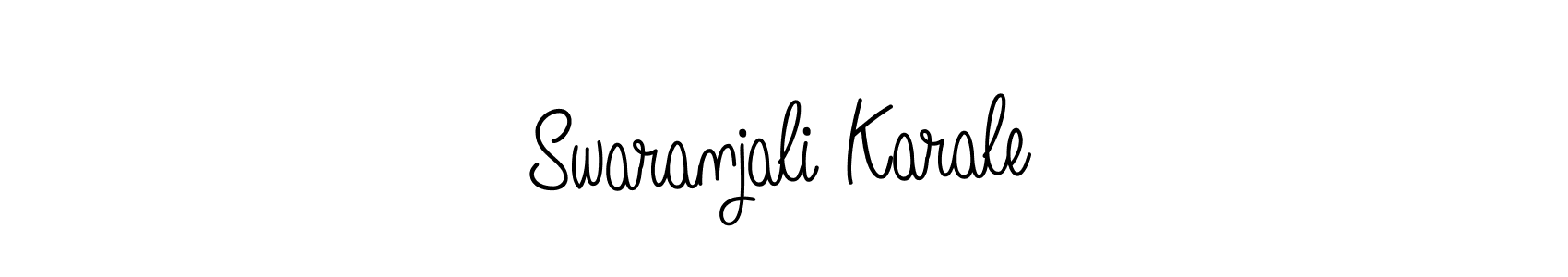Angelique-Rose-font-FFP is a professional signature style that is perfect for those who want to add a touch of class to their signature. It is also a great choice for those who want to make their signature more unique. Get Swaranjali Karale name to fancy signature for free. Swaranjali Karale signature style 5 images and pictures png