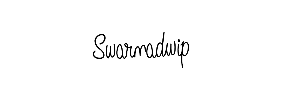 You should practise on your own different ways (Angelique-Rose-font-FFP) to write your name (Swarnadwip) in signature. don't let someone else do it for you. Swarnadwip signature style 5 images and pictures png