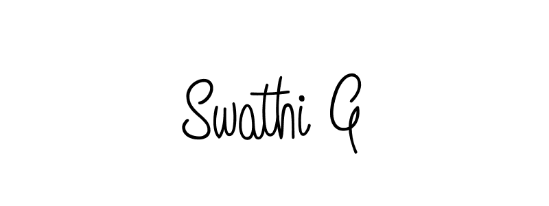 Design your own signature with our free online signature maker. With this signature software, you can create a handwritten (Angelique-Rose-font-FFP) signature for name Swathi G. Swathi G signature style 5 images and pictures png