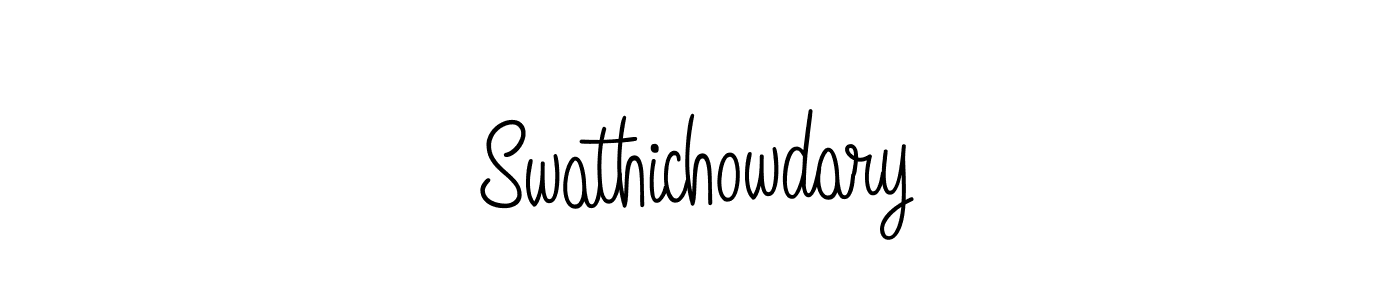 Use a signature maker to create a handwritten signature online. With this signature software, you can design (Angelique-Rose-font-FFP) your own signature for name Swathichowdary. Swathichowdary signature style 5 images and pictures png