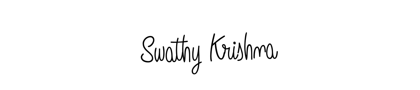 Make a beautiful signature design for name Swathy Krishna. With this signature (Angelique-Rose-font-FFP) style, you can create a handwritten signature for free. Swathy Krishna signature style 5 images and pictures png