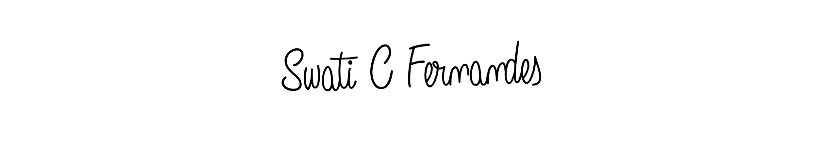 You should practise on your own different ways (Angelique-Rose-font-FFP) to write your name (Swati C Fernandes) in signature. don't let someone else do it for you. Swati C Fernandes signature style 5 images and pictures png